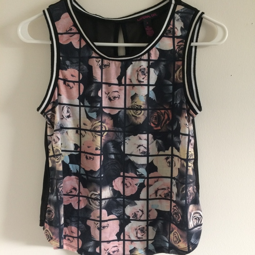 Material Girl Floral Grid Top
